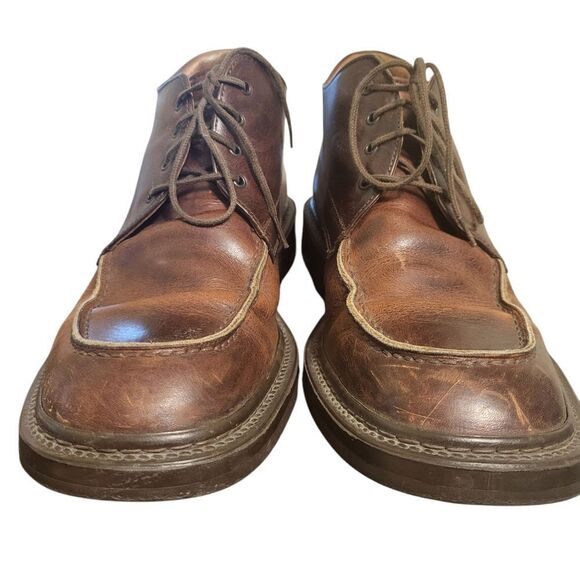 Johnston & Murphy Brown Leather Mens Lace Up Chukka Boots, Size 9 20-1688 - Picture 4 of 8